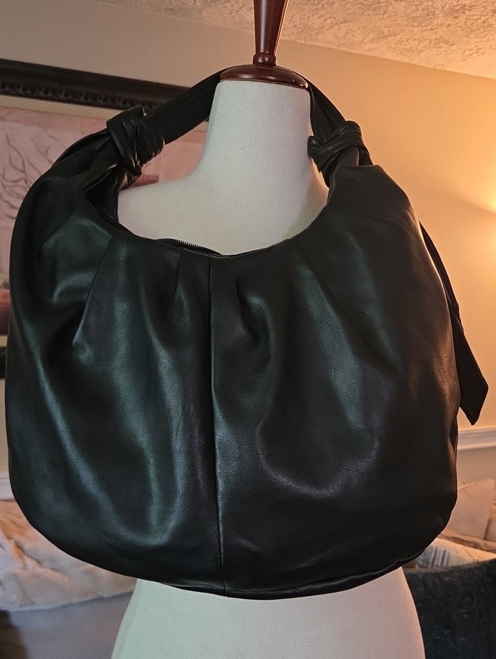 Urban Expressions Black Knotted Shoulder Hobo